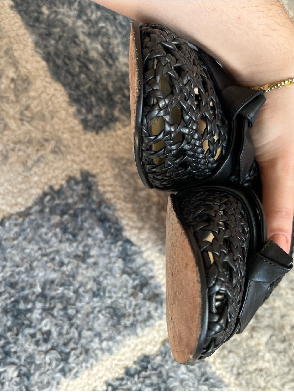 Alexandre Birman Black Woven Leather Loafers with Bow - Picture 5 of 6